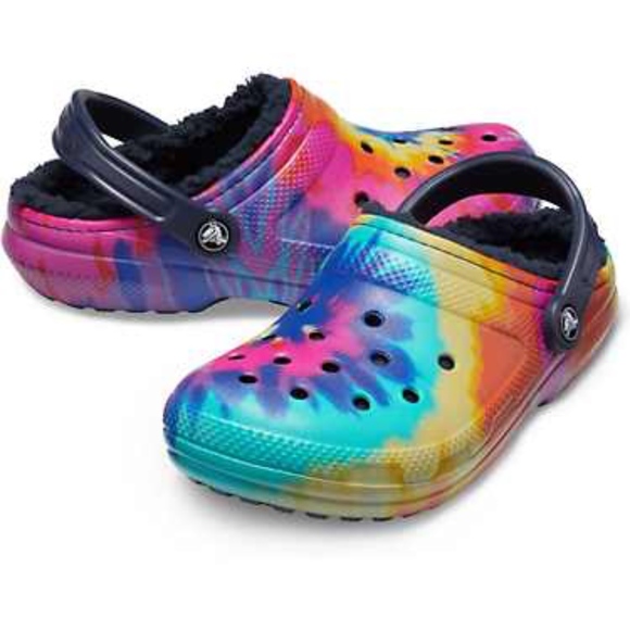 Crocs Classic Tye Dye Lined Clog Navy 